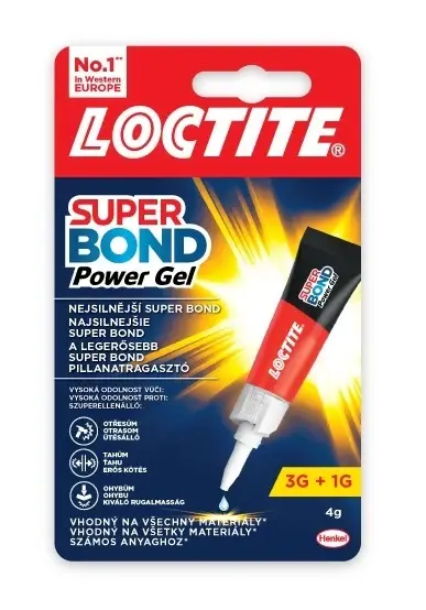 LOCTITE Super Bond Power Gel - 4g, vhodný na všechny materiály savé i nesavé
