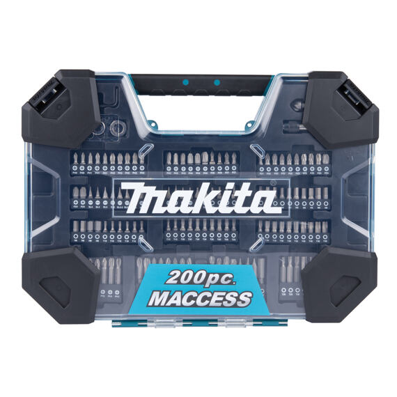 MAKITA E-22610 sada vrtáků, bitů a ručního nářadí, 200ks, rozkládací kufr (old=D-37194)