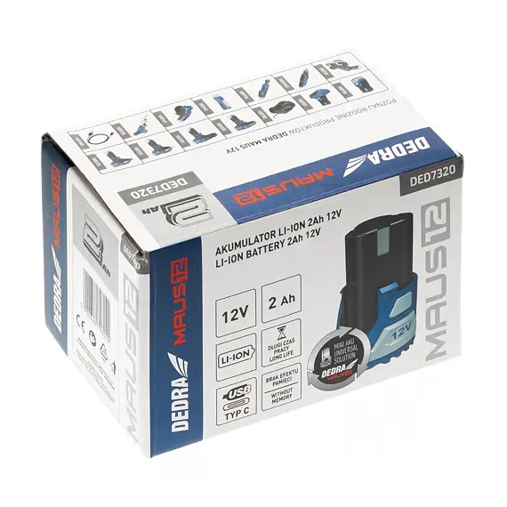 DEDRA akumulátor 12V/2Ah Li-ion, DED7320
