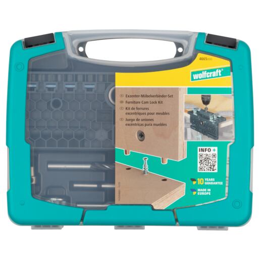WOLFCRAFT přípravek na montáž excentrických nábytkových spojek, 080-4665000