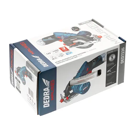 DEDRA aku okružní pila 12V, prořez 26,5mm, kotouč 85*15mm 30Z, bez baterie, DED7336