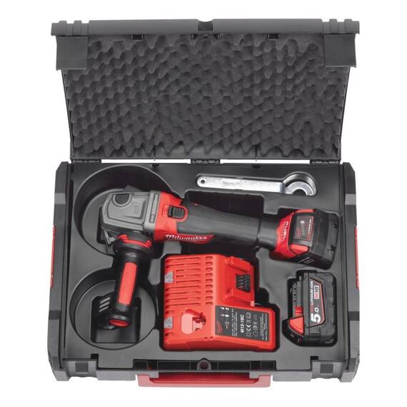 MILWAUKEE M18 CAG125X-502X aku úhlová bruska 125mm, 18V/2*5Ah, kufr