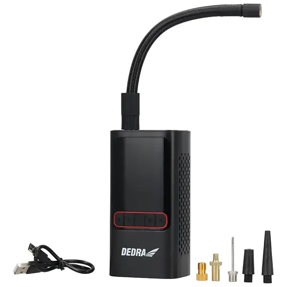 DEDRA DEPP011 aku kompresor 10,3bar, kapacita 2*2000mAh, 25l/min., sada konektorů