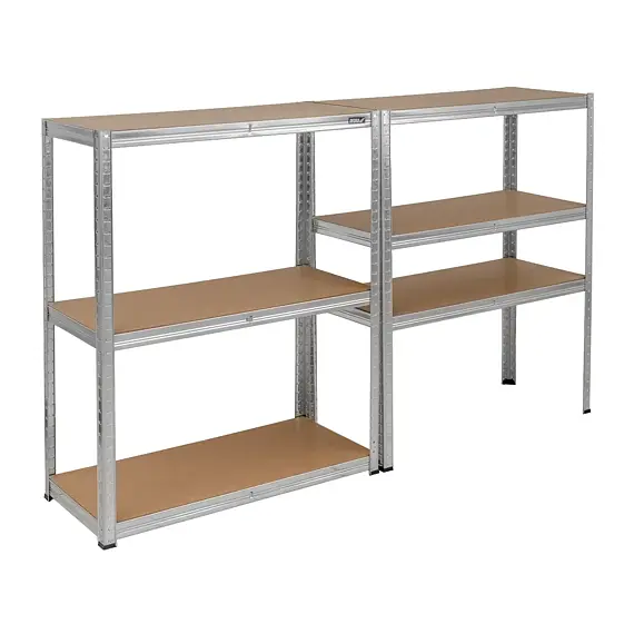 DEDRA regál kovový 6 polic MDF, nosnost 175kg na polici, 224*90*40cm, Zn, N1415