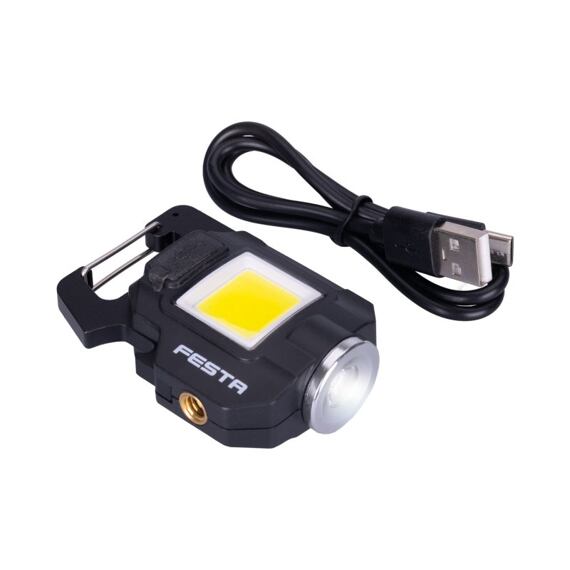 FESTA LED COB MINI nabíjecí svítilna 750lm, 3,7V/0,45Ah, magnet, stojánek, závit 1/4", 37655