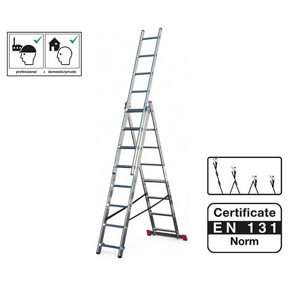 KRAUSE žebřík 3*8 univerzální 225/335/450cm, 12kg, 10.66-3-08-KR