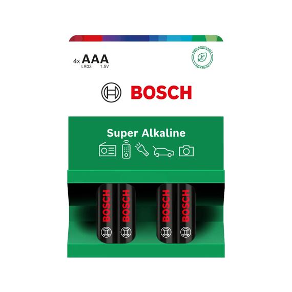 BOSCH baterie LR03SA4B/00 AAA SUPER ALKALINE, 4ks