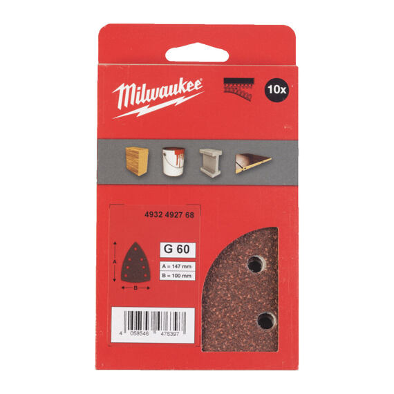 MILWAUKEE 4932492768 brusný papír 100*147mm/7HL, K60, 10ks