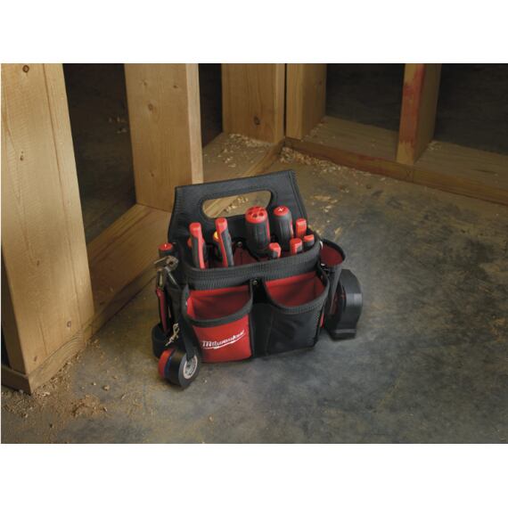 MILWAUKEE 4932500308 elektrikářská brašna na opasek, vyrobena z balistického nylonu, dvojité prošití