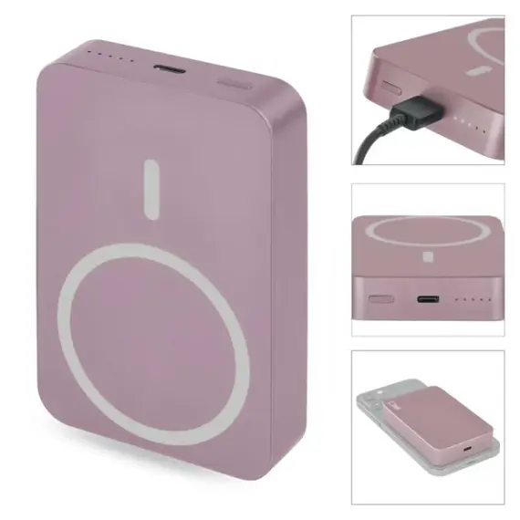 EMOS B0551S Powerbanka EMOS WI 1046, 10 000 mAh, 20 W+Wireless, lososová