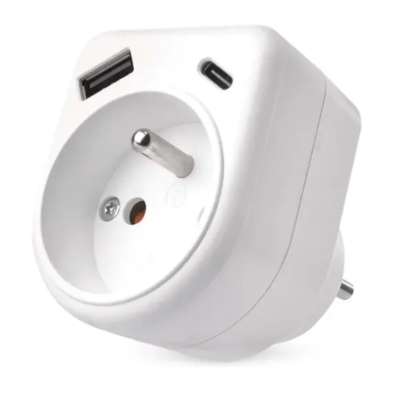 EMOS zásuvka rozbočovací 1*, 1*USB-A+1*USB-C, P0074