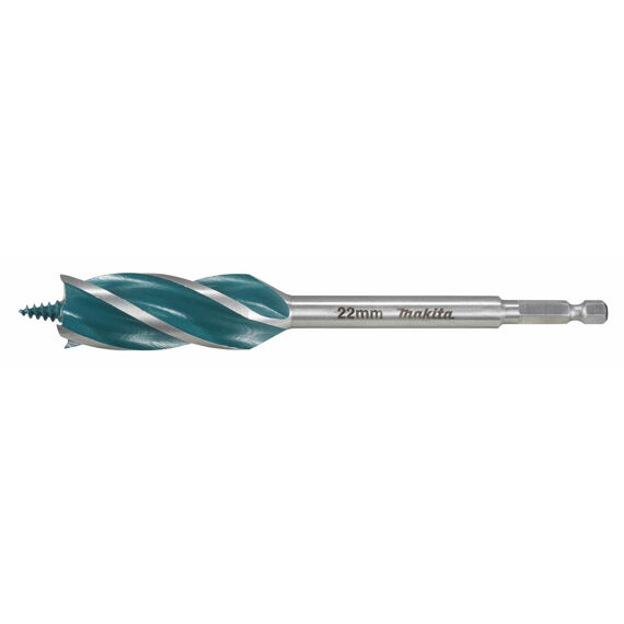 MAKITA E-26674 vrták do dřeva 22*165mm, čtyřbřitý, stopka šestihran 1/4" i pro rázové utahováky