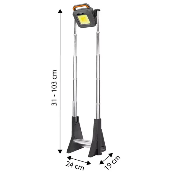 NEO aku reflektor teleskopický LED COB 3000lm, 10Ah USB C, 6500K/2700K, Powerbanka, 99-124
