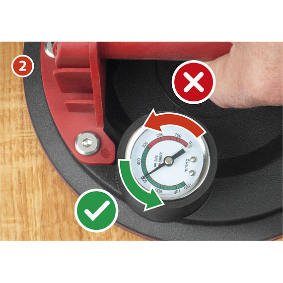 EXTOL PREMIUM přísavka s manuální pumpou a manometrem, pr. 200mm/130kg, 8863110