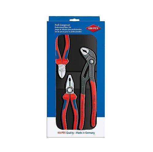 KNIPEX set kleští boční štípací 160mm, kombinačky 180mm, SIKO COBRA 250mm, 002009V01
