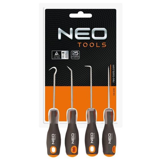 NEO TOOLS sada šidiel hákových 4-dielna 04-230