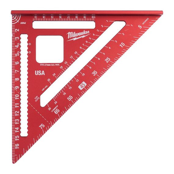 MILWAUKEE 4932472124 tesařský trojúhelník 180*180mm, potrubní podpěra, laserové značení