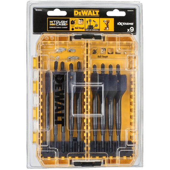DeWalt DT70751 sada plochých vrtákov do dreva 9-dielna 12-32 v mm