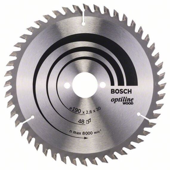 BOSCH 2608640617 pílový kotúč 190*30*2,6 mm, 48z, Optiline Wood