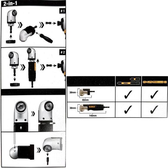 DeWalt DT20500 pravouhlý skrutkovací nástavec, 140mm, pre rázové uťahováky