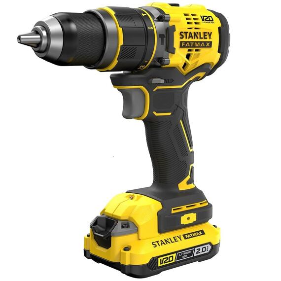 STANLEY SFMCD721D2K aku bezuhlíková príklepová vŕtačka 18V/2*2Ah, 80Nm, 0-600/2100 ot./min