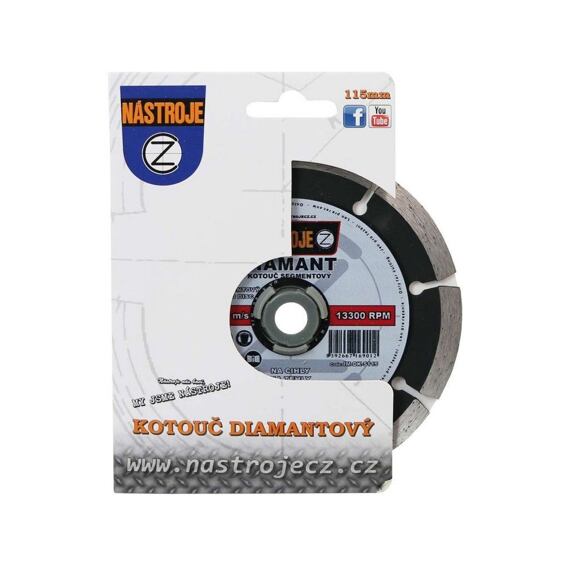 NÁSTROJE CZ diamantový kotúč segmentový 115*2*22,2mm kameň, tehly a stavebné materiály IM-DK-S115