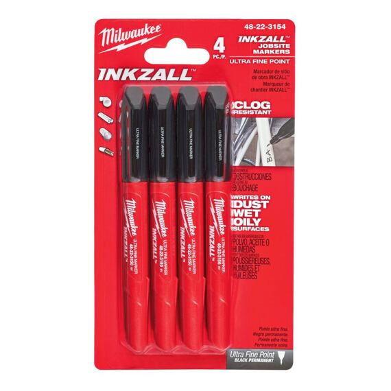 MILWAUKEE 48223154 súprava značkovačov 4ks, čierna