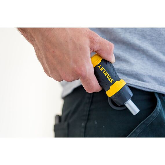 STANLEY 0-66-358 ráčnový šroubovák MINI s bity, rukojeť ABS plast