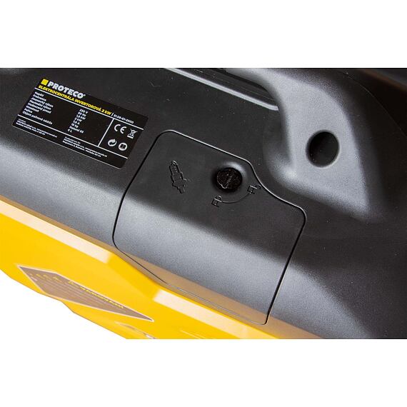 PROTECO elektrocentrála invertorová 2*230V, max. výkon 2kW, trvalý výkon 1,8kW, hmotnost 18kg