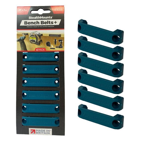 StealthMounts držiak náradia na priskrutkovanie Bench Belt+, modrý, 1ks