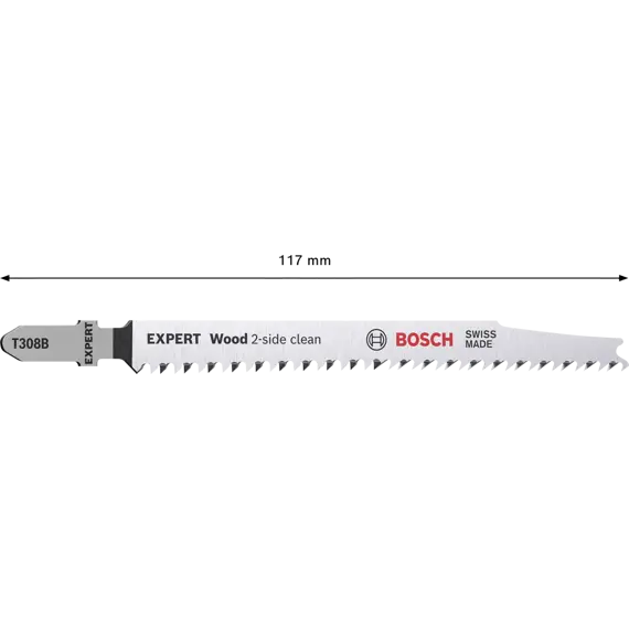 BOSCH 2608900550 pílky do priamočiarky T308B 117mm, extra čisté rezy v dreve 3ks (2608663750)