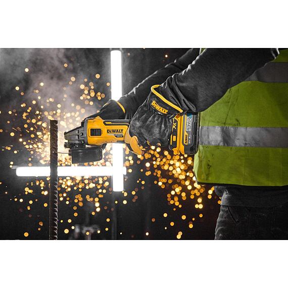 DeWalt DCG405H2T aku bezuhlíková úhlová bruska 125mm, 18V/2*5Ah PowerStack, kufr TSTAK