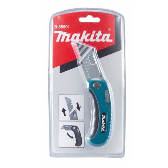 MAKITA B-65501 nůž zavírací bezpečnostní s pogumovanou rukojetí a beznástrojovou výměnou čepele