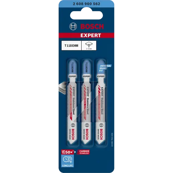 BOSCH 2608900562 pílky do priamočiarky T118EHM EXP 83mm, nerezové plechy 3ks