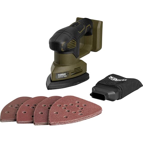 NAREX Camouflage CBD 140 Basic Box aku vibračná brúska 20V, 135*93mm, rozkmit 2,2mm, bez batérie