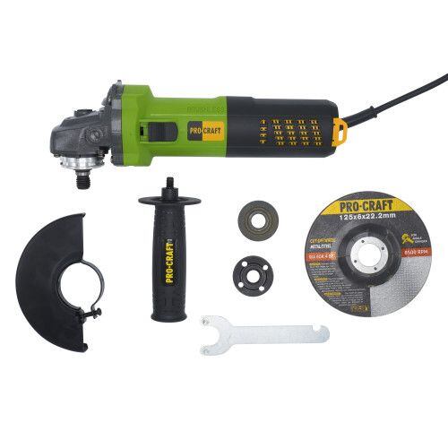 PROCRAFT PW2200 úhlová bruska 125mm, bezuhlíkový motor, 1100W, regulace otáček