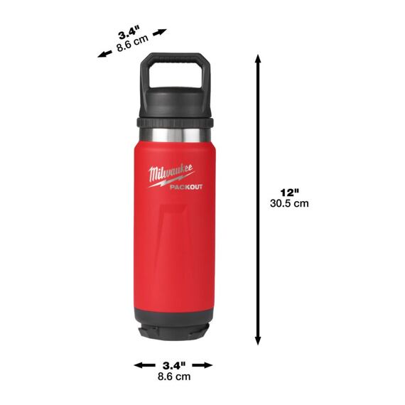 MILWAUKEE 4932493465 termoláhev PACKOUT 710ml, dvoustěnná vakuová izolace, kompatibilní víčko, RED