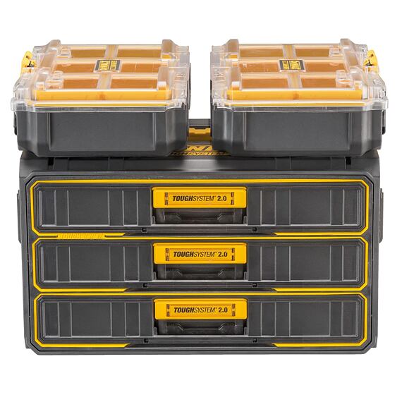 DeWalt DWST08330-1 zásuvkový kufrík ToughSystom 2.0, 3 zásuvky, guličkové ložiská vo výsuvoch