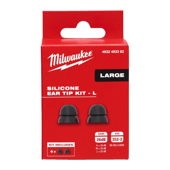 MILWAUKEE 4932493362 náhradní silikonové koncovky "L" pro sluchátka BLUETOOTH