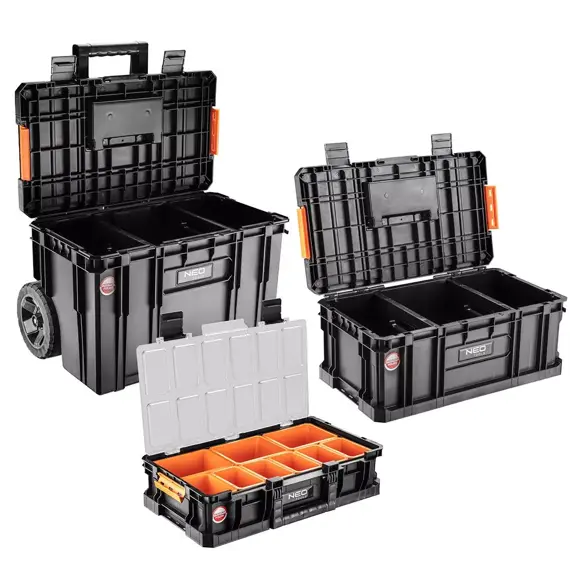 NEO súprava boxov s kolieskami 3-dielny, 75l, 105*35cm, vrchný organizér, 84-066