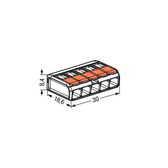 WAGO 221-415 svorka FLEXI s páčkou 5x 0,2-4mm2