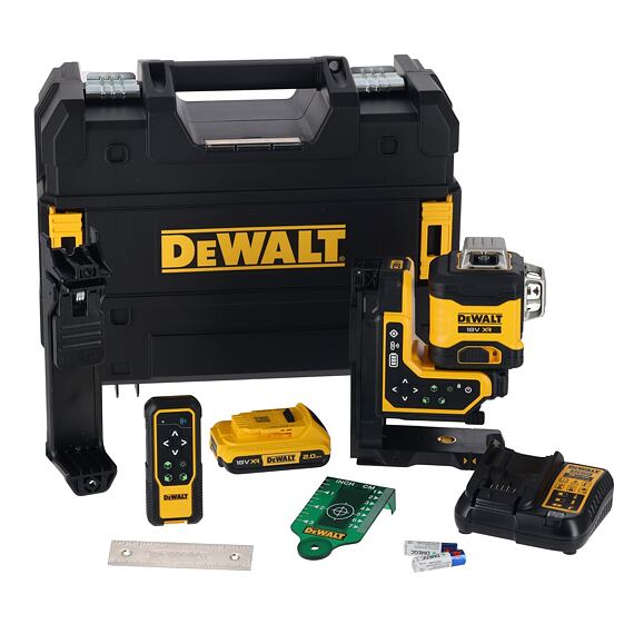 DeWalt DCLE34035D1 laser samonivelační 18V/2Ah XR, zelený, 3*360°, dálkové ovládání, TSTAK