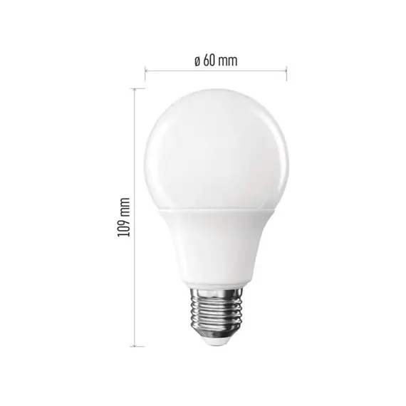 EMOS LED žárovka Classic A60, E27, 9,5 W (75 W), 1055 lm, teplá bílá ZQ5E51