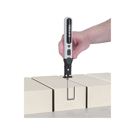 EXTOL Premium řezačka polystyrenu aku 4V/2Ah, struna + nůž, USB nabíjení, 8891504