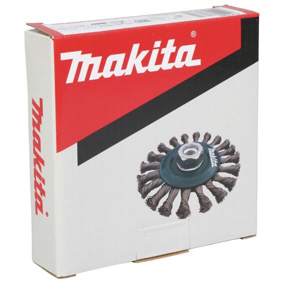 MAKITA D-77540 kotoučový kartáč 125mm, M14, z nerezového drátu, splétaný drát 0,5mm