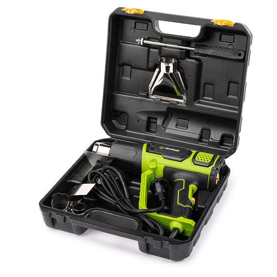 FIELDMANN FDHP 202002-E horkovzdušná pistole 2000W, 60°C - 600°C, + 4* nástavec + škrabka, kufr