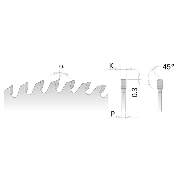 CMT CHROME pilový kotouč na lamino, DTD a MDF - D300*3,2mm, d=30mm Z96 HW, C28169612M