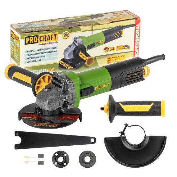 PROCRAFT PW750 úhlová bruska 125mm, 230V/750W