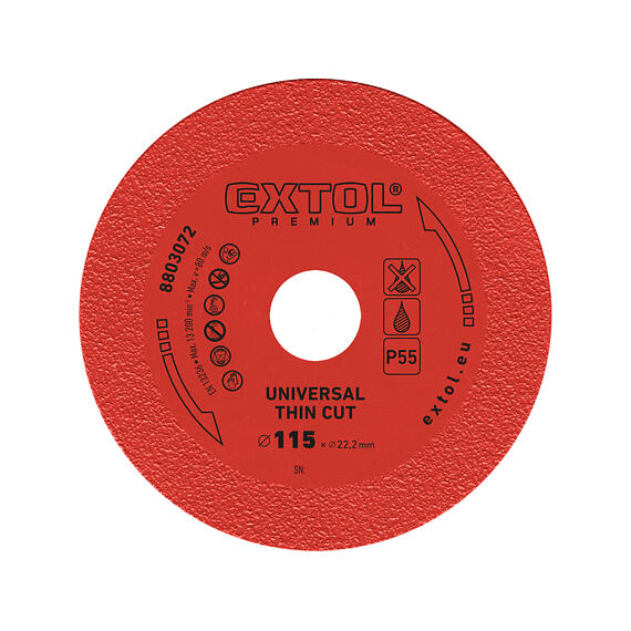 EXTOL Premium diamantový kotouč 115*22,2*1,2mm EXTRA tenký, (keramika, sklo, křišťál), 8803072