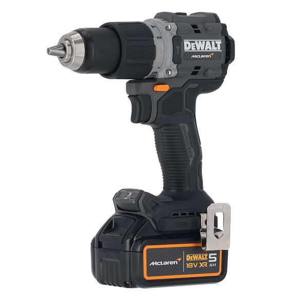 DeWALT DCD85MP2T aku příklepová vrtačka 18V/2*5Ah, 90Nm, 0-650/2000 ot./min., edice McLaren F1